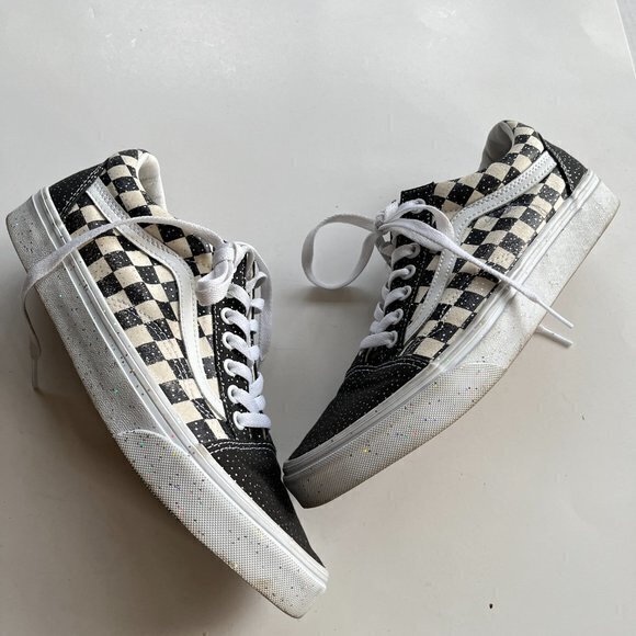 VANS PRIMARY CHECK OLD SKOOL SHOE BLACK/WHITE CHECKS LACE UP MENS SIZE 9 - Picture 7 of 8